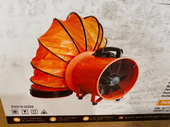 Land Honor LHR-UBF10 10" Utility Blower Fan