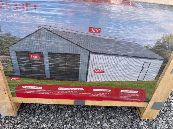 SDLanch 25' x 33' Double Garage Metal Shed