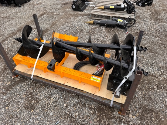 Future Skid Steer Auger Set w/ 3 Bits, 8", 12", 16" Bits