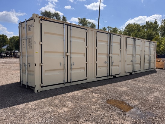 1 Trip High Side 40' Shipping Container W/ 4 Side Doors