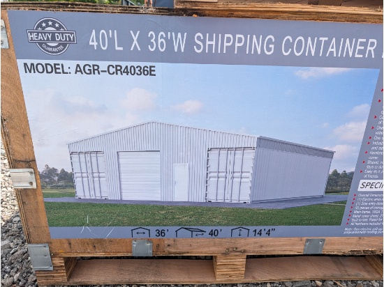 40' x 36' Shipping Container Metal Roof Kit, Fully Enclosed