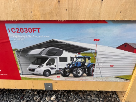 SDLanch 20' x 30' Steel Carport w/ Sidewalls