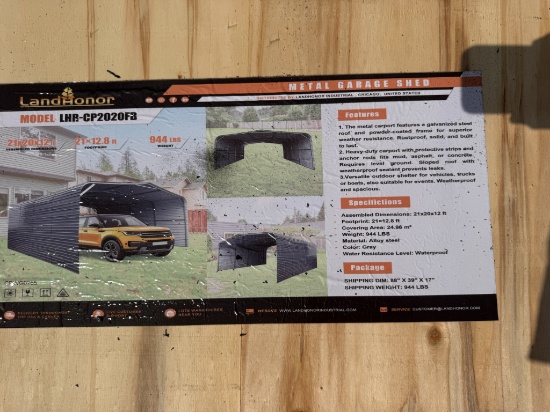 Land Honor 21' x 20' x 12' Metal Carport Model LHR-CP2020FB