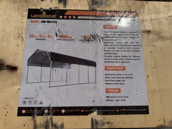 Land Honor 20' x 11' x 9' Metal Carport Model LHR-MC1119