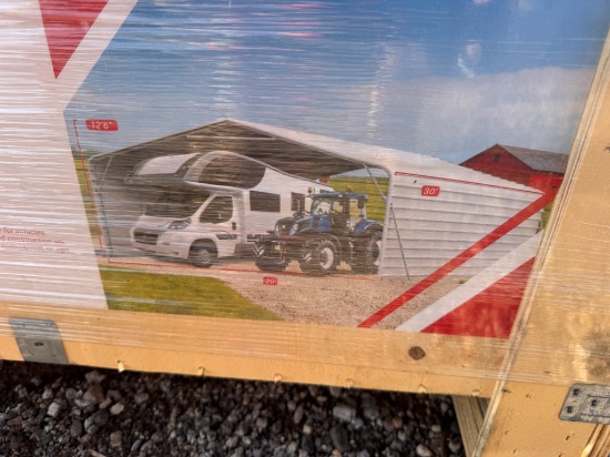 SDLanch 20' x 30' Steel Carport w/ Sidewalls