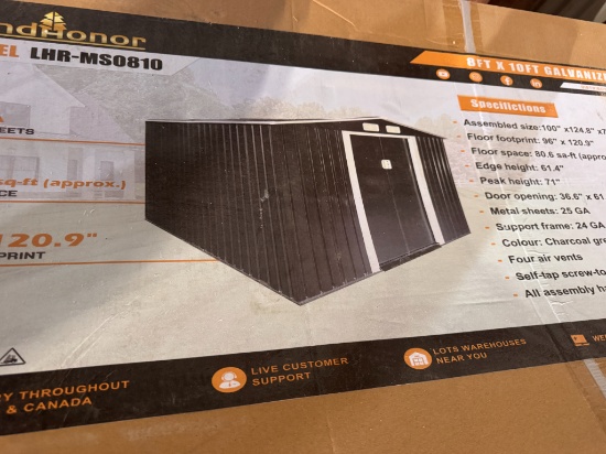 Land Honor LHR-MS0810 8' x 10' Metal Shed