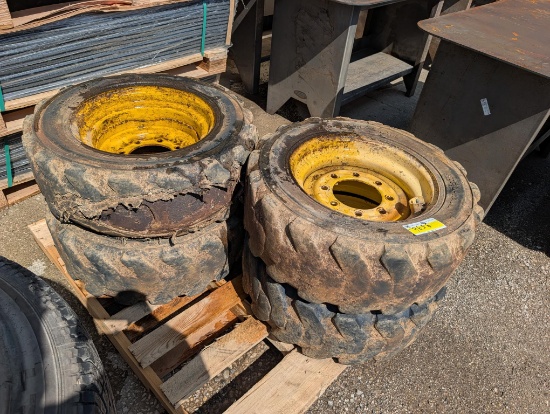 (4) 10-16.5 Skid Steer Tires / Rims