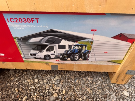 SDLanch 20' x 30' Steel Carport w/ Sidewalls