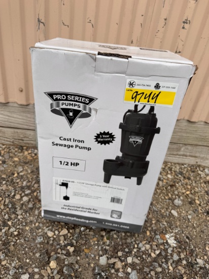 Pro Series Cast Iron 1/2 Hp Sewage Pump
