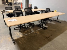 (2) 6'x30" Work Tables & 4 Chairs