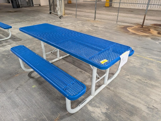 8' Metal Picnic Table W/ Handicap End
