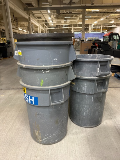 (5) 55 Gallon Trash Cans