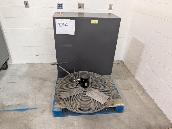 42" Lateral File Cabinet & 30" Wall Mount Utility Fan
