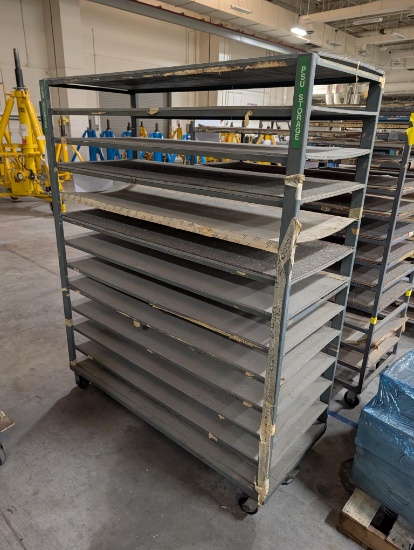 5'W Rolling Metal Shelving Unit