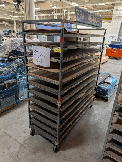 5'W Rolling Metal Shelving Unit
