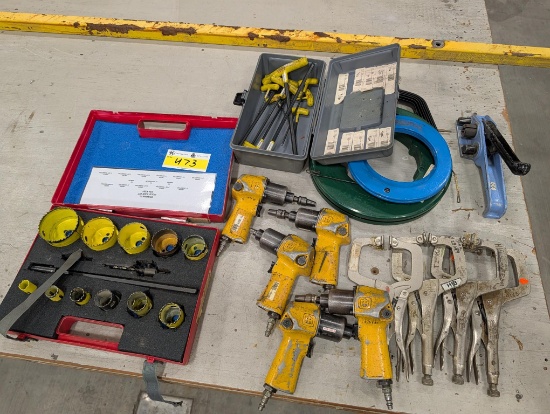 Vise Grip C-Clamps, Hole Saw Kit, Impact Wrenches, Fish Tapes & More