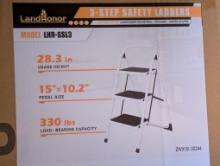 Land Honor 3 Step Safety Ladder, New In Box