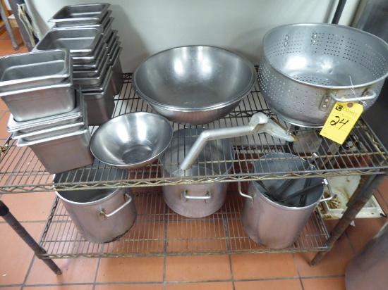 Pots, Bowls, Strainer, Etc.  (Lot)