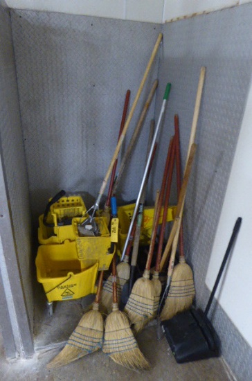 Mop Buckets, Brooms, Etc., Asst.