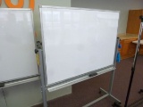 Metal Frame 2-Side Dry Erase Board on Wheels, 4'