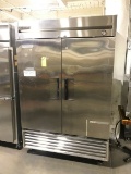 True Stainless Steel Solid Double Door Upright Freezer