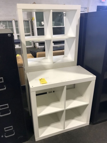 Wood Shelfs, 4-cubby, White