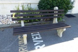 Wood Park bench w/Concrete Base