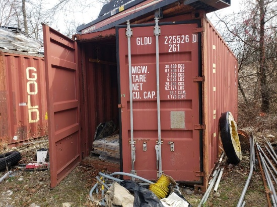 2002 Gold Container Corp. Steel Shipping Container w/Contents