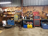 Hand Tools, Tool Box, Parts, Bins, Tables, Etc.