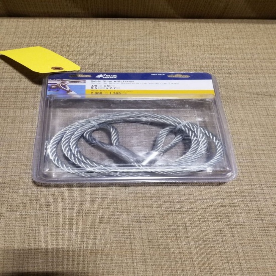 Blue Hawk Cable Sling w/Loops, 3/8"x9'