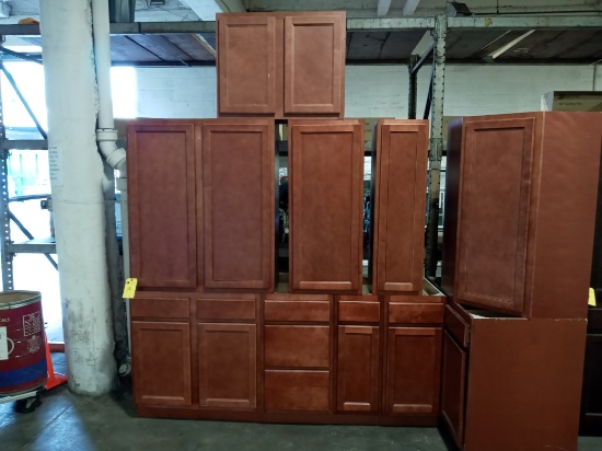 Kitchen Cabinets, 42" Walls, Rose (Assembled) (10 Each)