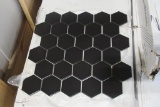 Porcelain Mosaic Tile, Black, 12