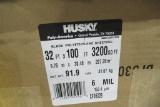 Husky Black Polyethylene Sheeting, 6 MIL, 32' x 100' (2 Rolls)