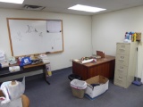 Contents of Room: Desk, File Cabinets, Tables, Etc.  (Lot)