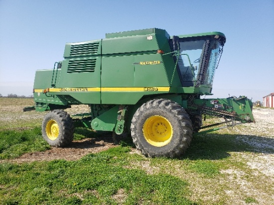 1999 John Deere 9510 Maximizer Combine, 4WD, s/n H09510X677380, Estimated Hours: 4,500