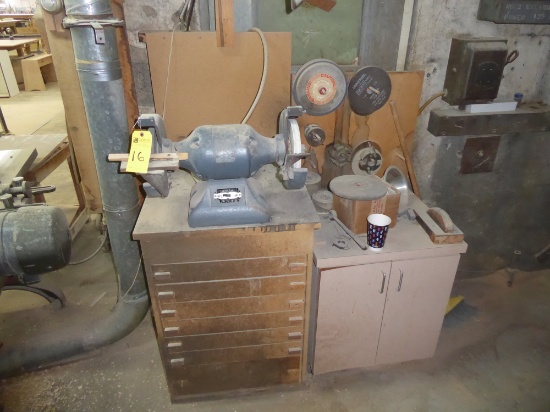 Double End Bench Grinder w/Cabinet