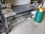 Steel Work Bench w/Vise & Trash Can  (Lot)