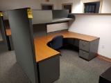 Partition Desk w/Chair & Bookcase  (Lot)