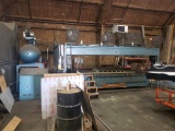 Plasti-Vac Inc Vacuum Table, m/n 8140XX, s/n P8140XX-1776-598 w/Air Compressor, Air Storage Tank