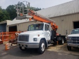 1997 Freightliner FL70 Single Axle Crane Truck, 16' Steel Crane Body w/Wood Deck