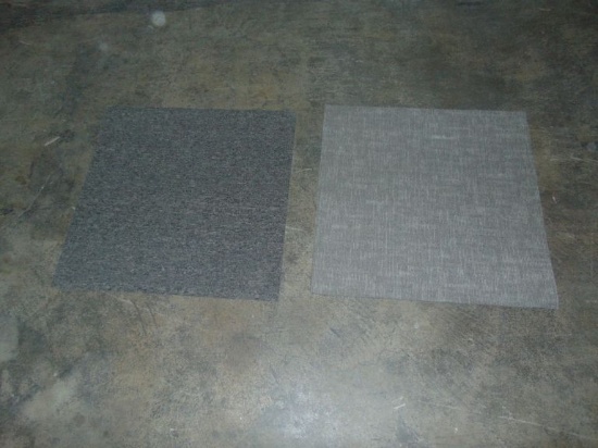 Carpet Tile, Asst.  24" x 24" (Charcoal & Tan) (10 Boxes) (120 Pcs)