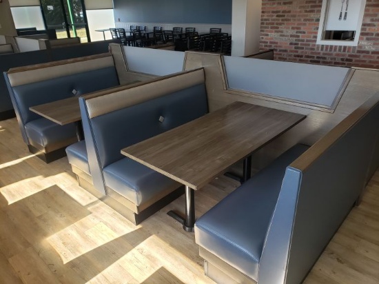 Dining Tables w/Booth Seats, 60"  (4 Sections)