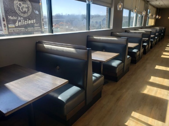 Dining Tables w/Booth Seats, 48"  (10 Sections)