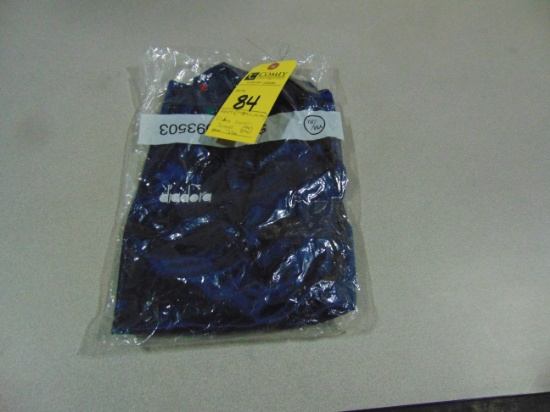 Diodora Soccer Jersey's, Navy Blue, Size YM, L, XL & XXL (13 Each)