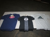 Adidas T-Shirts, Black, Blue & Green, Asst. Size XL, S & M (20 Each)