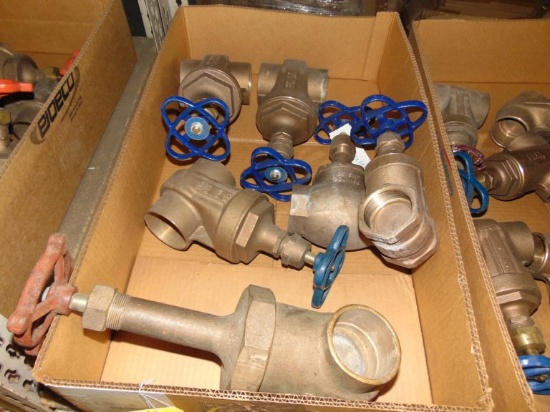 Brass Gate Valves, Asst. 2 1/2" - 2" (6 Each)