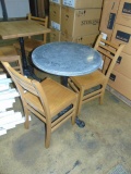Round Tables & Chairs, 3 Pc. (Cast Iron Base, Galvanized Metal Top)(5 Sets)