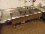 S.S. 3-Bay Sink (Needs to be Uninstalled, Bring Tools)