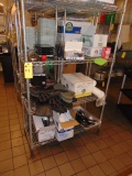 Rack w/Contents: Oven Mitts, Scales, Etc., Asst. (Lot)