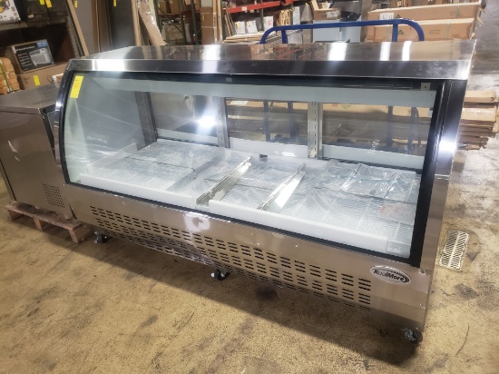 Koolmore 80" Stainless Steel Curved Glass Merchandiser, m/n RD32C-SS, s/n 6136315122040118